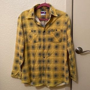 Large American Edition yellow/gray plaid button up/down BUNDLE IT!
